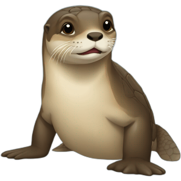 Loutre sur une tortue  emoji