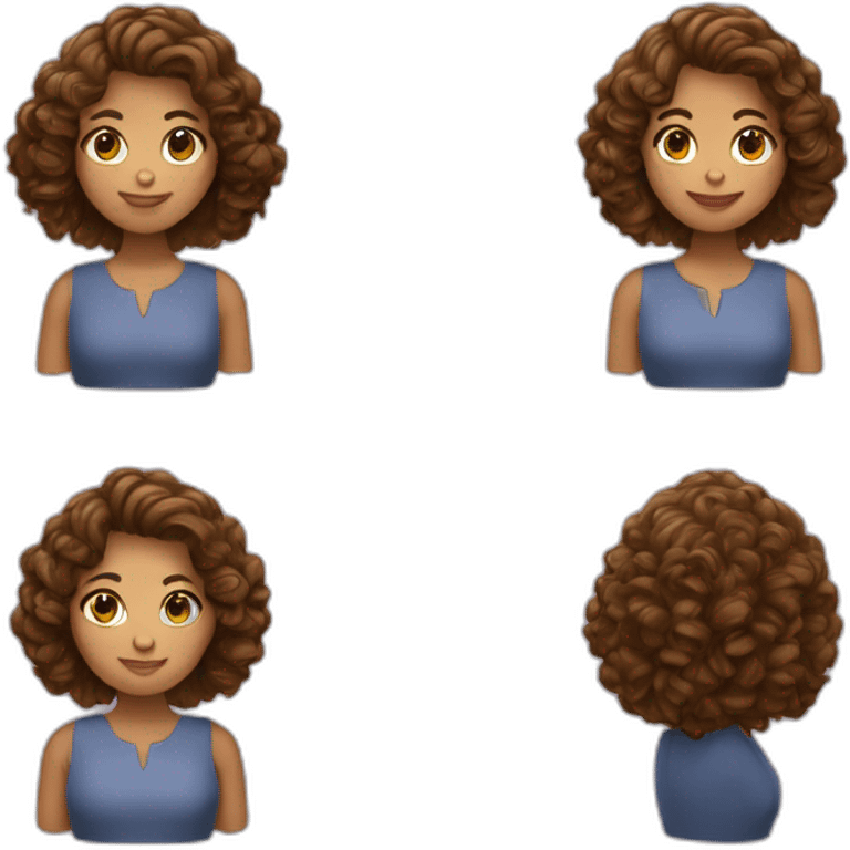 Une fille avec des cheveux brun et bouclé emoji