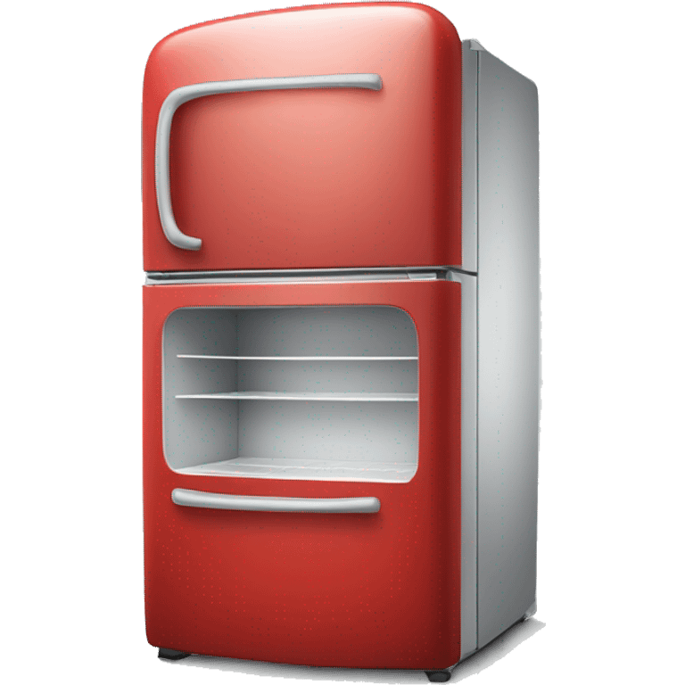 Realistic red fridge isolated. emoji