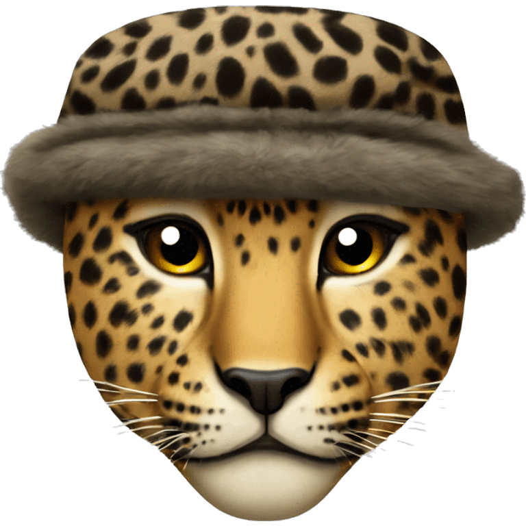 leopard ushanka emoji