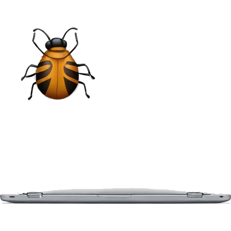 laptop with bug emoji