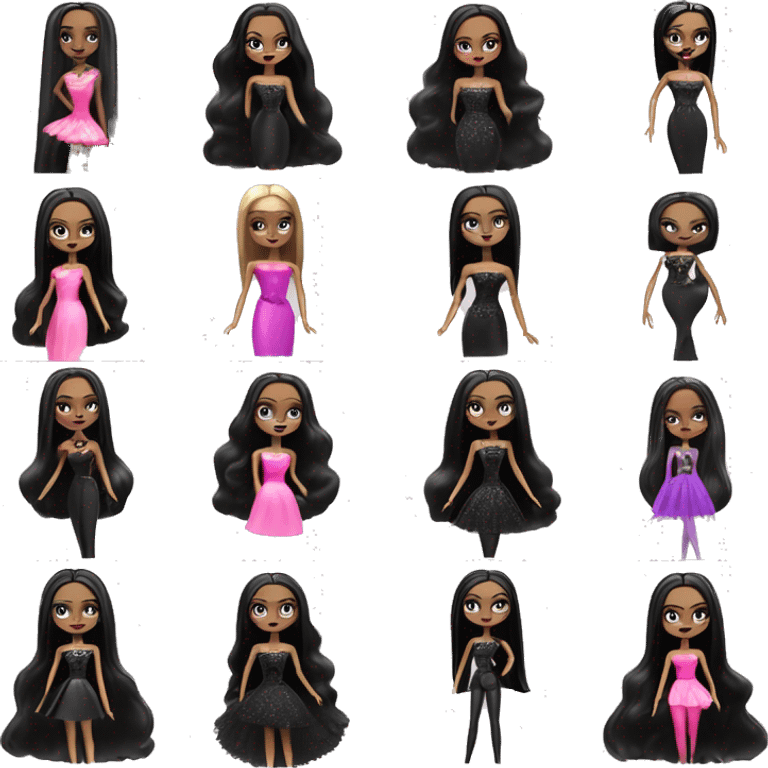 Principessa Barbie, teen Morticia Addams,cute,showing off, show full body, accessories  emoji