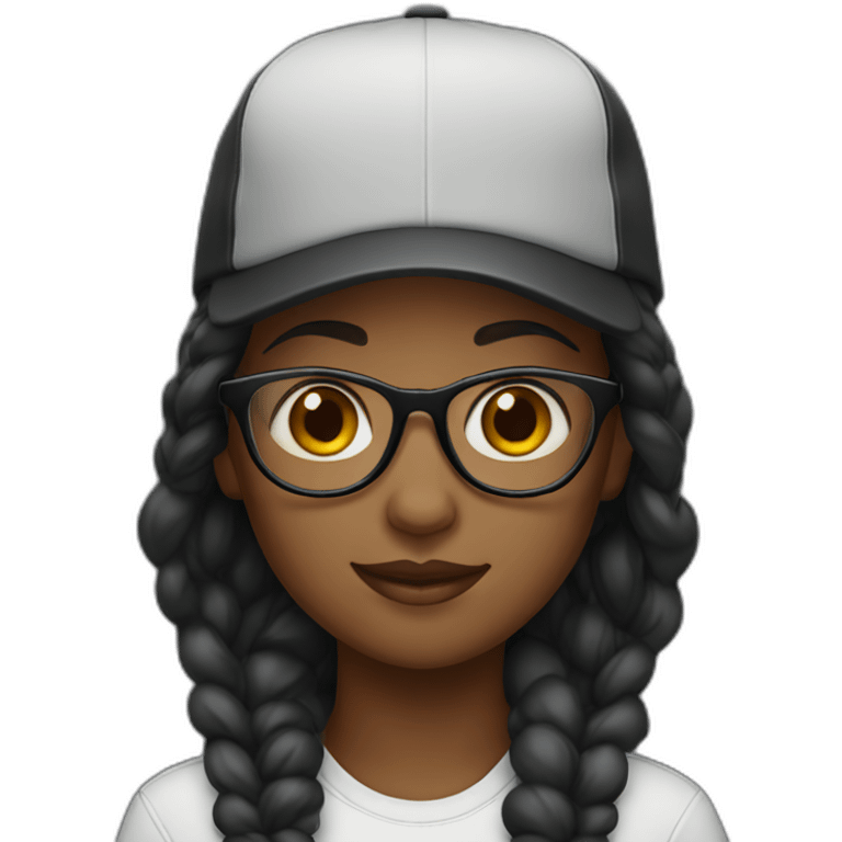 black-girl-with-glasses-and-cap emoji