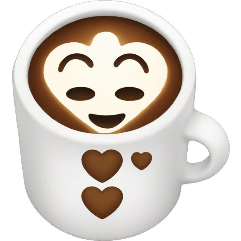 heart with the print of coffee emoji