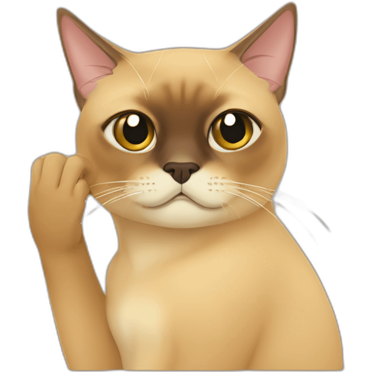 Burmese cat facepalm emoji