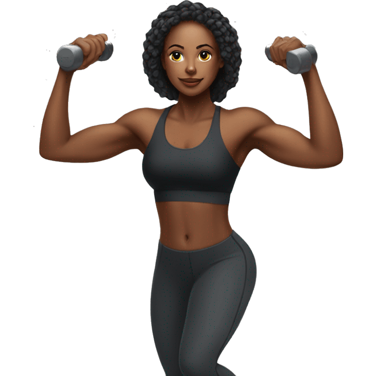 Beautiful black women working out at gym emoji