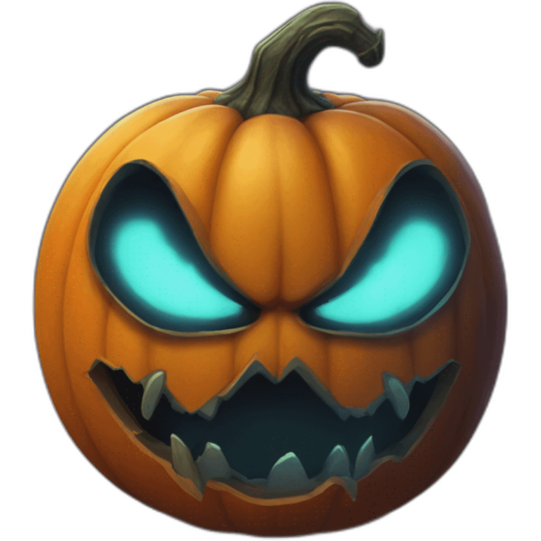 Blackfire pumpkin head with demon eyes emoji