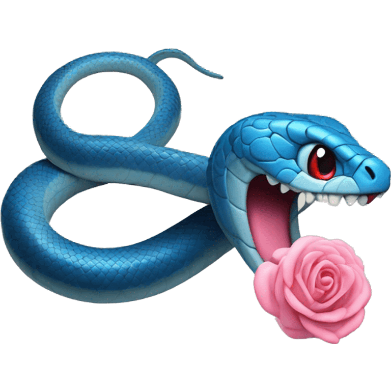 Serpiente y rosa azul emoji