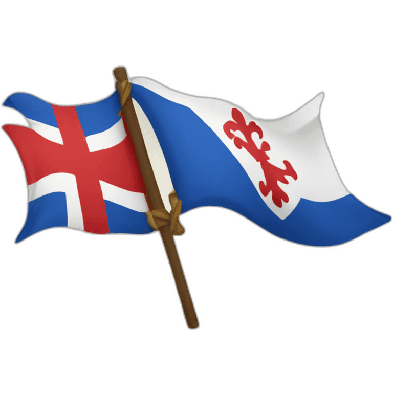 drapeau français avec croix de lorraine emoji