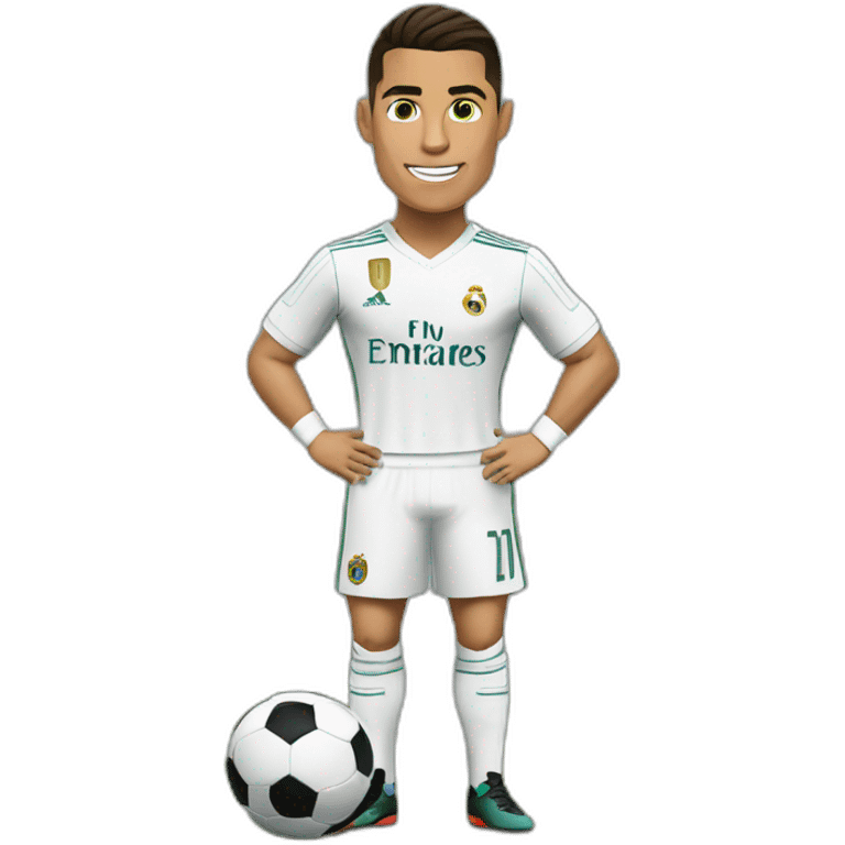 Cristiano Ronaldo qui joue au football emoji