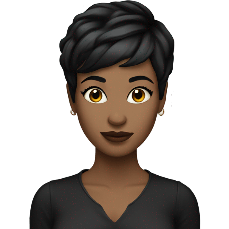 woman black pixie cut white skin emoji