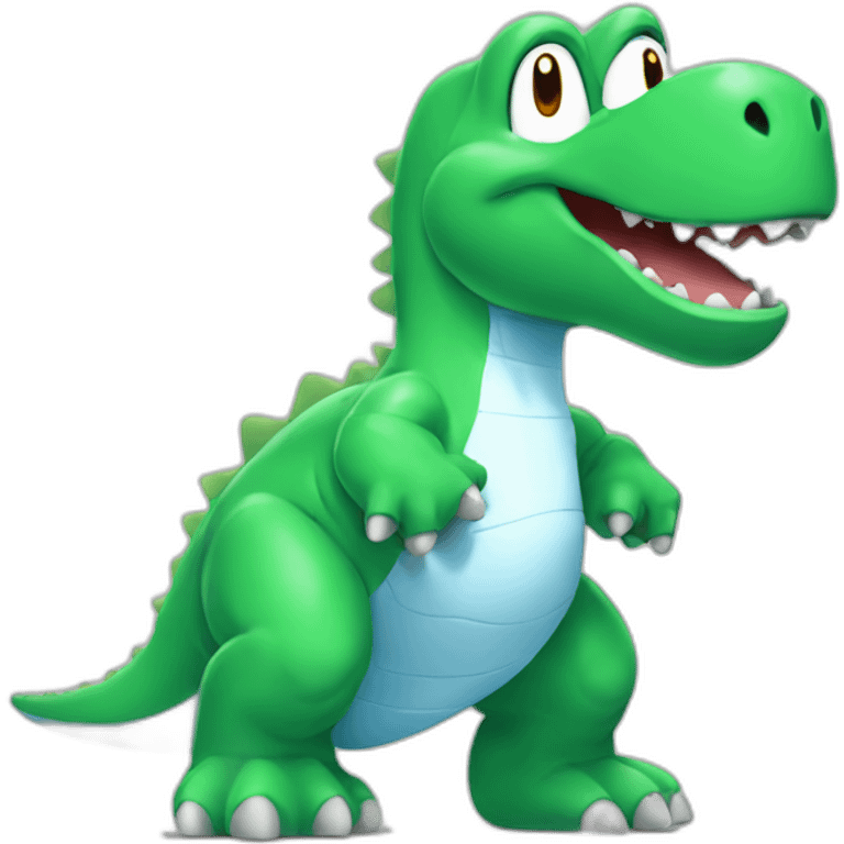 YOSHI dinosaur wearing Manchester City football shirt emoji