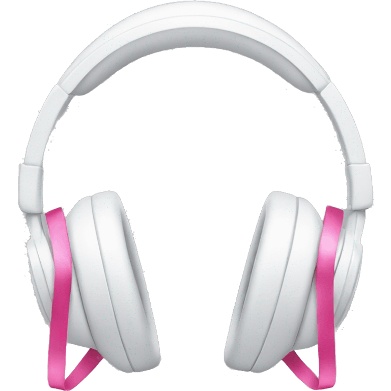 White headphones with pink bows emoji