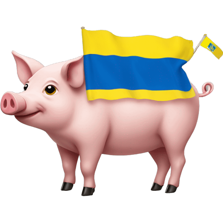 Pig with Ukranian flag on it emoji