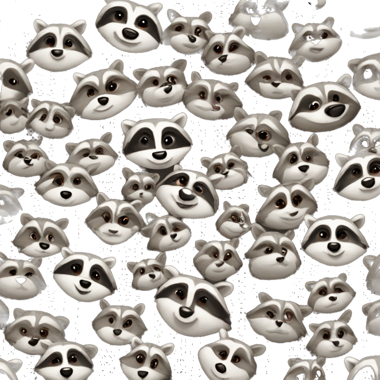 Large family of raccoons emoji