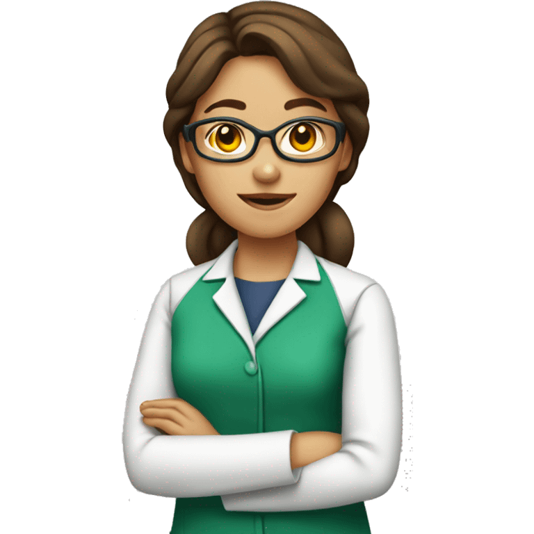 Female Chemist with brown hair emoji