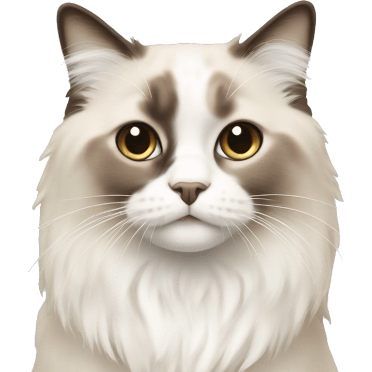 white and beige ragdoll  emoji