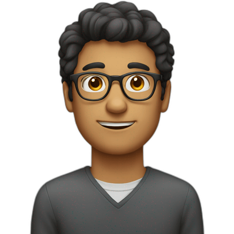 guy with spectacles and dark hairs emoji