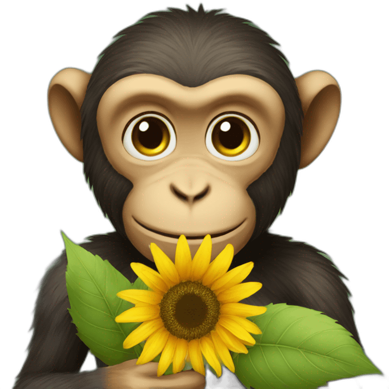 Monkey holding a sunflower emoji