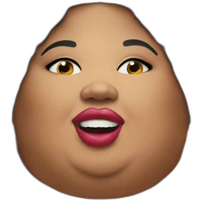 Fat Lizzo eating emoji