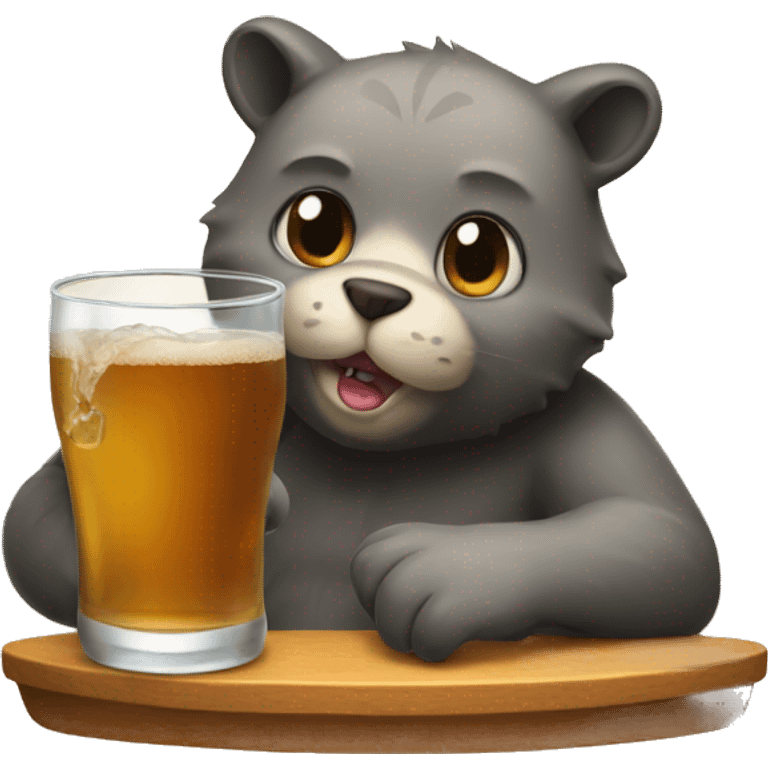 cat drinking bear emoji