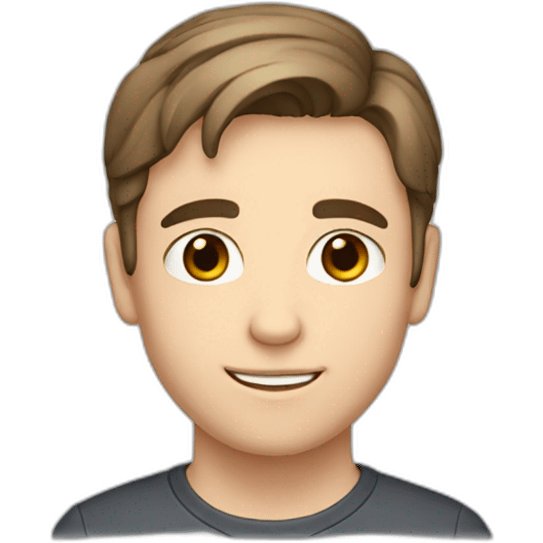 young,male,  white skin, brown eyes, straigh hair, teacher emoji