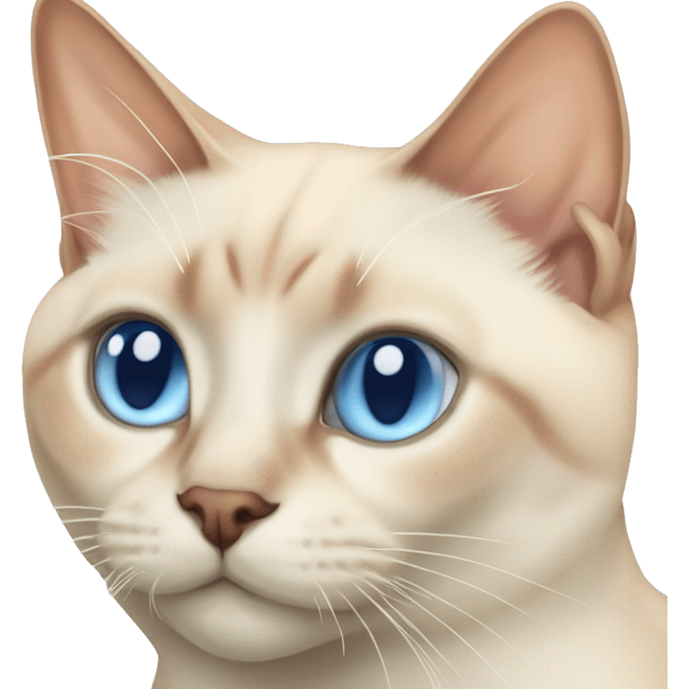 flame point Siamese with disproportionately huge blue eyes emoji