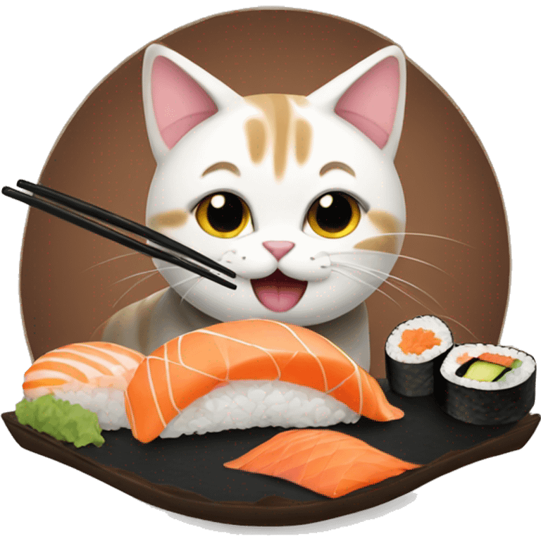 Cat eating sushi  emoji