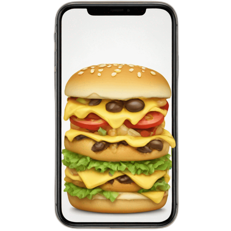 Iphone with food emoji