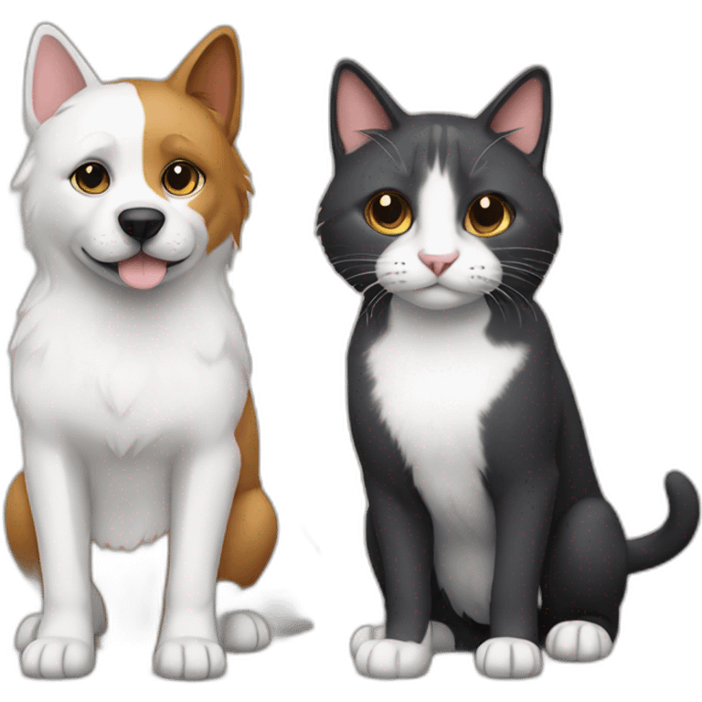 Dog cat friends emoji