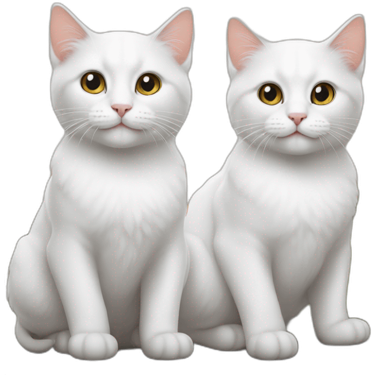 Twin white cats emoji