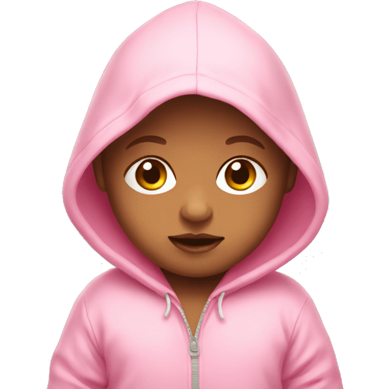 white baby in a pink hoodie emoji