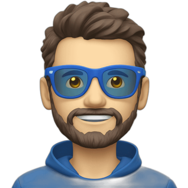 Calvo-gafas-montura-azul emoji