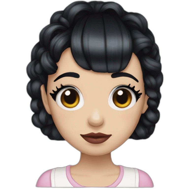 melanie martinez half white and half black hair emoji