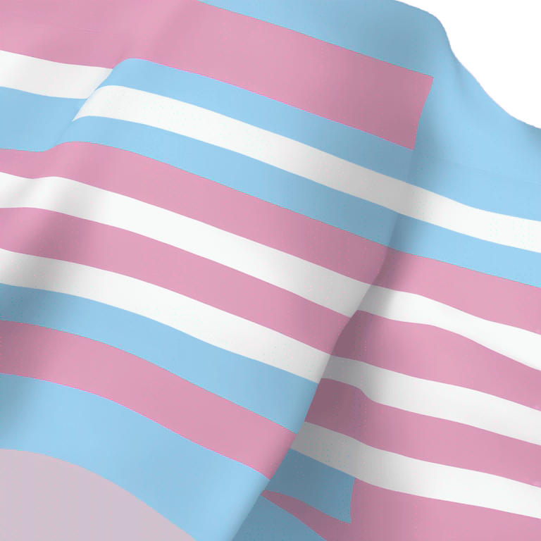 transgender pride flag with five horizontal stripes: light blue, pink, white, pink, and light blue emoji