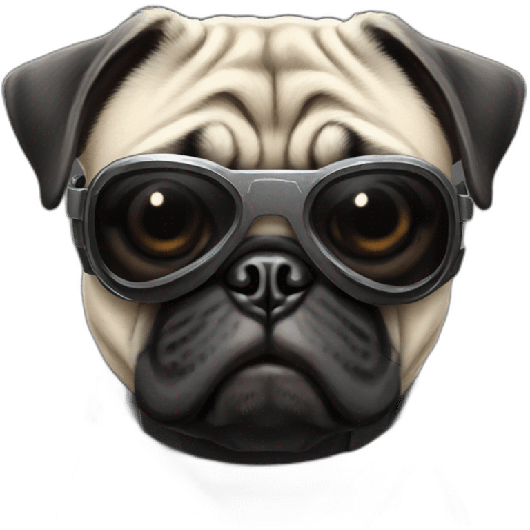 pug with black sunglasses and wearing a cyberpunk suit emoji