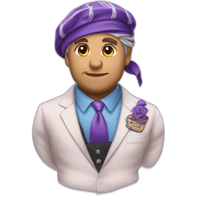 Prison Mike wearing a bandana and a suit emoji