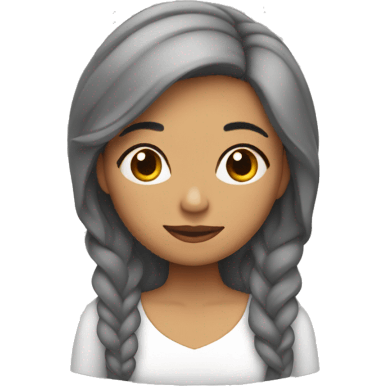 mujer morena, con cabello lacio dormida emoji