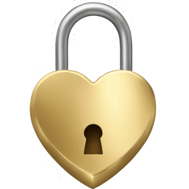 Gold heart shaped padlock emoji