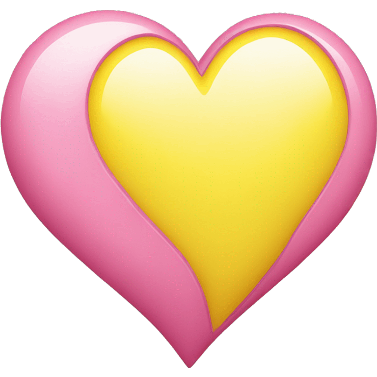 half yellow heart, half pink heart emoji