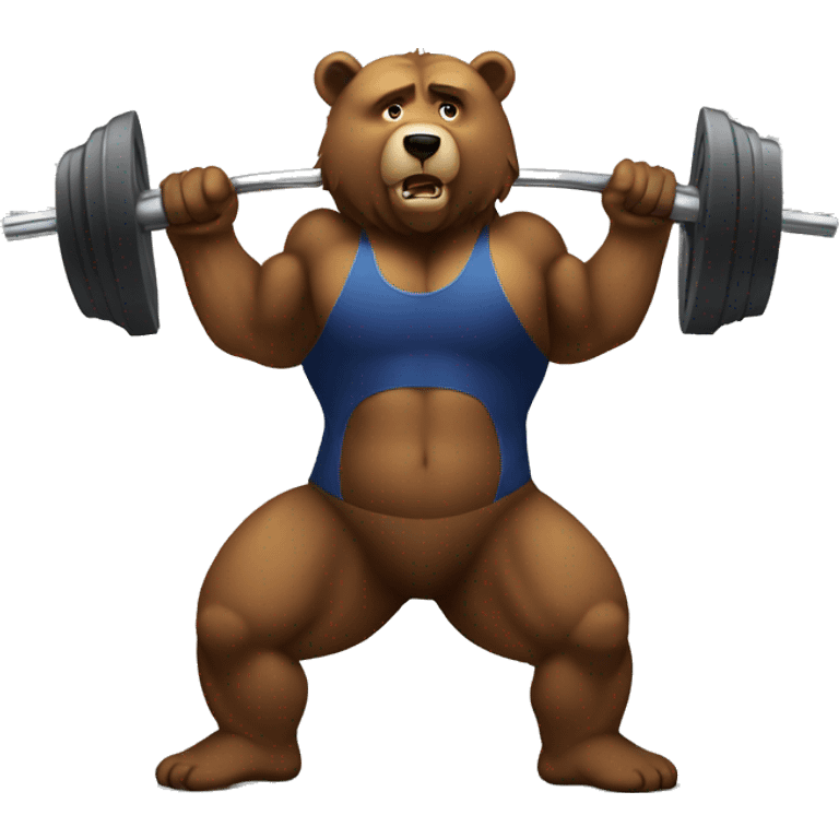 strong bear at gym emoji