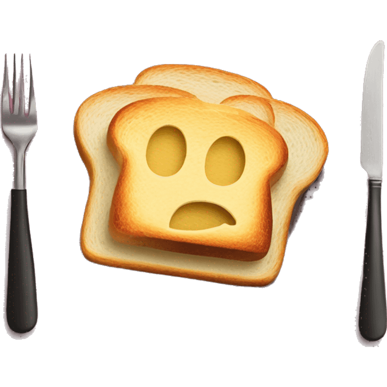 butter toast on burgundy plate emoji