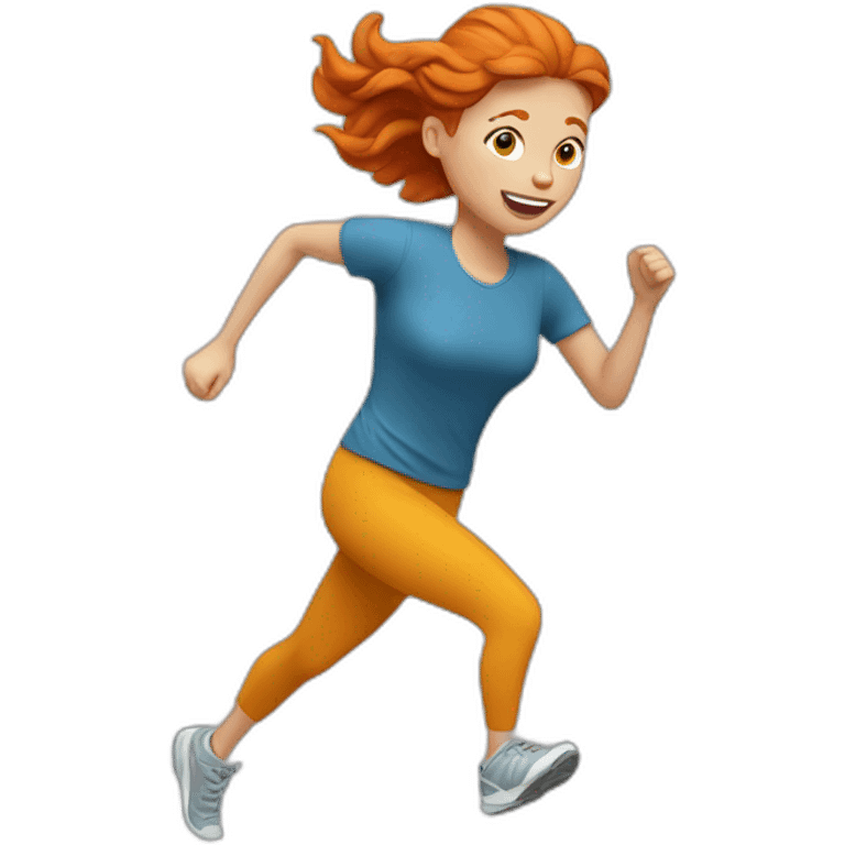 Ginger woman running emoji