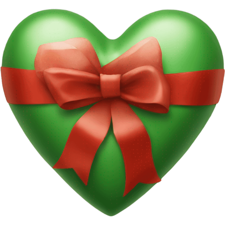 A heart wrapped in Christmas cheer emoji