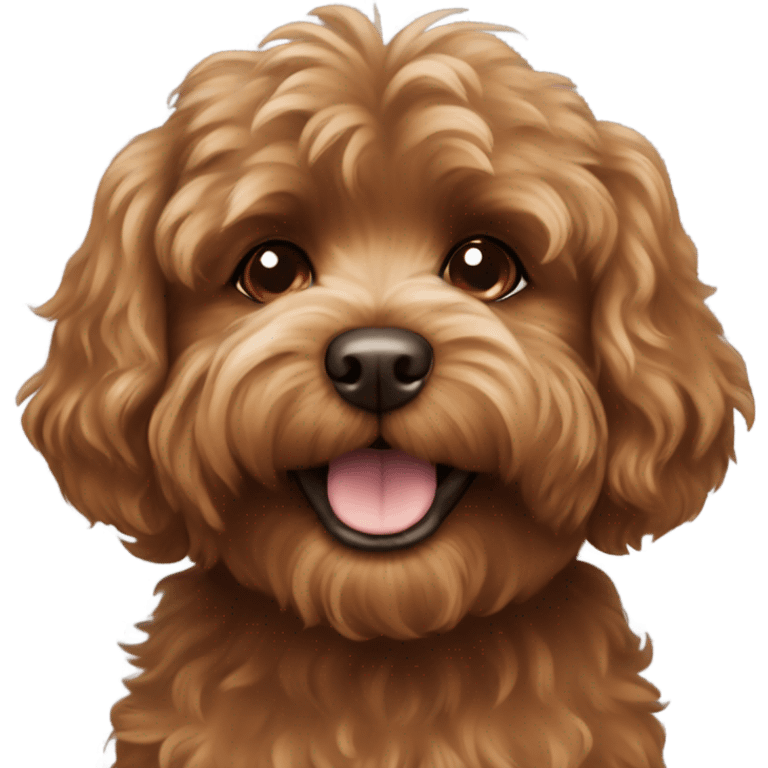 Brown fluffy cavoodle dog  emoji