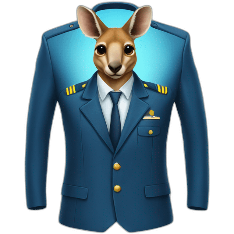 Kangaroo pilot long sleeve blue suit portrait emoji