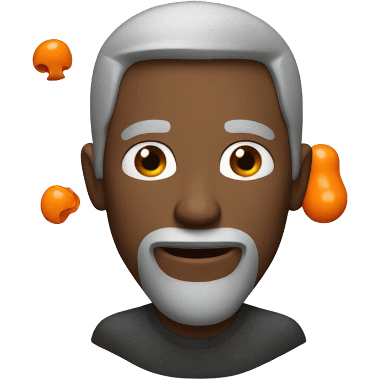 Man with orange bone in his hands emoji