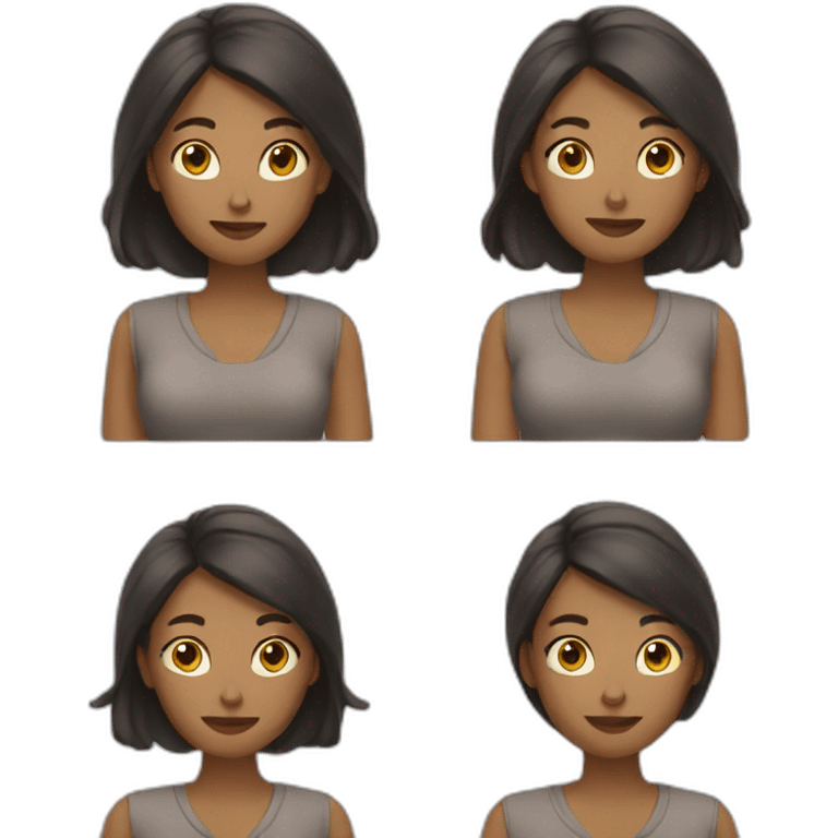 Woman in four emoji