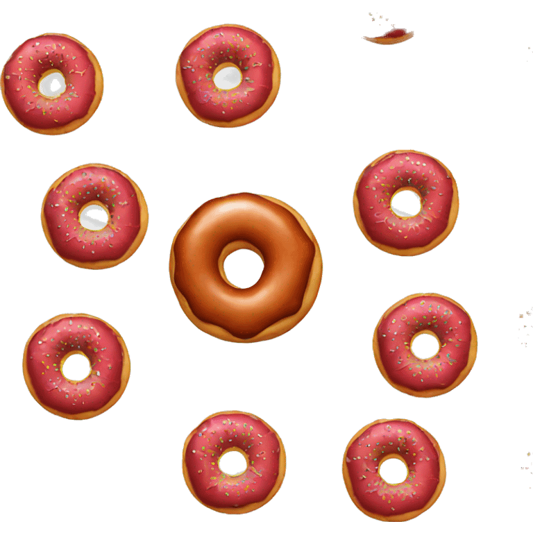 Red donut with white emoji