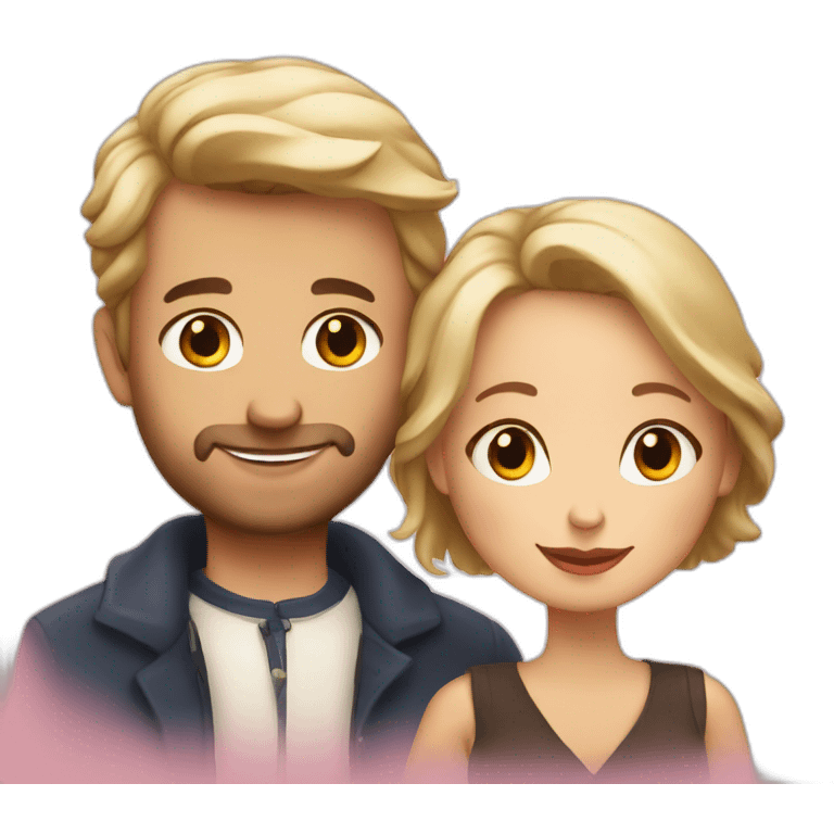 Polish woman and french man in love emoji